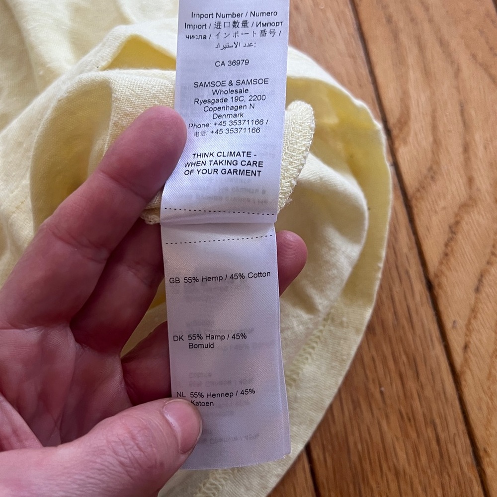 Hemp and Cotton Blend Butter Yellow T-Shirt - Picture 7 of 10